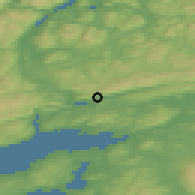 Shaded relief of the 43 km around Velde, drawn from the GMTED2010 grid