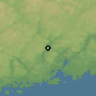 Shaded relief of the 46 km around Vennesla, drawn from the GMTED2010 grid