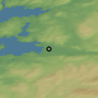 Shaded relief of the 44 km around Verdalsøra, drawn from the GMTED2010 grid