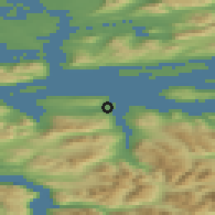 Shaded relief of the 44 km around Vestnes, drawn from the GMTED2010 grid