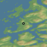 Shaded relief of the 43 km around Vik, drawn from the GMTED2010 grid