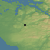 Shaded relief of the 46 km around Ålgård Figgjo, drawn from the GMTED2010 grid