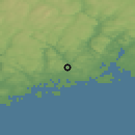 Shaded relief of the 46 km around Volleberg, drawn from the GMTED2010 grid