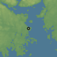 Shaded relief of the 46 km around Vollen, drawn from the GMTED2010 grid