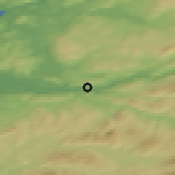 Shaded relief of the 44 km around Vuku, drawn from the GMTED2010 grid