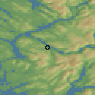 Shaded relief of the 45 km around Ytre Arna, drawn from the GMTED2010 grid