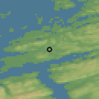 Shaded relief of the 44 km around Botngård, drawn from the GMTED2010 grid