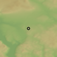 Shaded relief of the 45 km around Bottenfjellet, drawn from the GMTED2010 grid