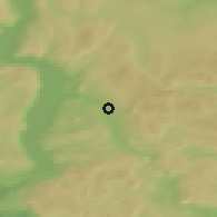 Shaded relief of the 45 km around Brandbu Jaren, drawn from the GMTED2010 grid