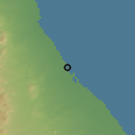 Shaded relief of the 58 km around Liwā, drawn from the GMTED2010 grid