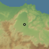 Shaded relief of the 58 km around Matruh, drawn from the GMTED2010 grid