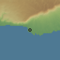 Shaded relief of the 59 km around Mirbaţ, drawn from the GMTED2010 grid