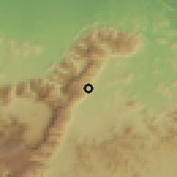 Shaded relief of the 58 km around Suma'il, drawn from the GMTED2010 grid