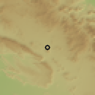 Shaded relief of the 58 km around Yanqul, drawn from the GMTED2010 grid