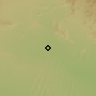 Shaded relief of the 58 km around al-Qābil, drawn from the GMTED2010 grid