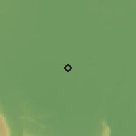 Shaded relief of the 57 km around Bhān, drawn from the GMTED2010 grid
