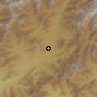 Shaded relief of the 55 km around Shakardara, drawn from the GMTED2010 grid