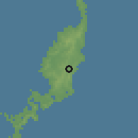 Shaded relief of the 60 km around Ngerkeai, drawn from the GMTED2010 grid