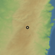 Shaded relief of the 56 km around ad-Duhayšah, drawn from the GMTED2010 grid