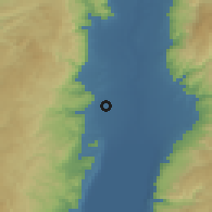 Shaded relief of the 56 km around Arīh̨ā, drawn from the GMTED2010 grid