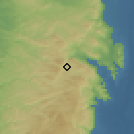 Shaded relief of the 56 km around 'Askar, drawn from the GMTED2010 grid