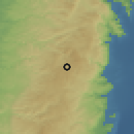Shaded relief of the 56 km around 'Ayn Yabrūd, drawn from the GMTED2010 grid