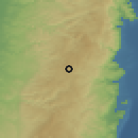 Shaded relief of the 56 km around al-Am'arrī, drawn from the GMTED2010 grid