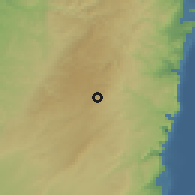 Shaded relief of the 56 km around Banī Na'īm, drawn from the GMTED2010 grid