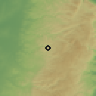 Shaded relief of the 56 km around Baytillū, drawn from the GMTED2010 grid