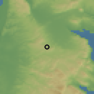 Shaded relief of the 56 km around al-'Araqah, drawn from the GMTED2010 grid