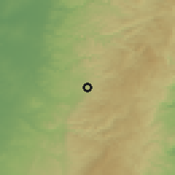 Shaded relief of the 56 km around Bayt 'Ūr at-Tah̨tā, drawn from the GMTED2010 grid