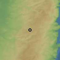 Shaded relief of the 56 km around Beit Ijza, drawn from the GMTED2010 grid
