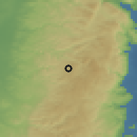 Shaded relief of the 56 km around Burham, drawn from the GMTED2010 grid