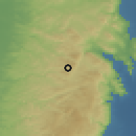 Shaded relief of the 56 km around Būrīn, drawn from the GMTED2010 grid