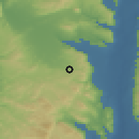 Shaded relief of the 56 km around Dayr Abū D̨a'īf, drawn from the GMTED2010 grid