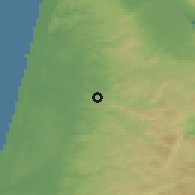 Shaded relief of the 56 km around Dayr al-Guşūn, drawn from the GMTED2010 grid