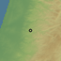Shaded relief of the 56 km around Dayr Ballūţ, drawn from the GMTED2010 grid
