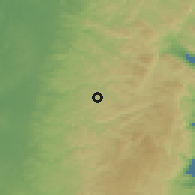 Shaded relief of the 56 km around Dayr Istiyā, drawn from the GMTED2010 grid