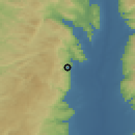 Shaded relief of the 56 km around Fasayil, drawn from the GMTED2010 grid