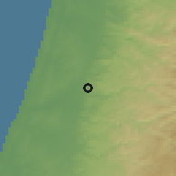 Shaded relief of the 56 km around H̨ablah, drawn from the GMTED2010 grid
