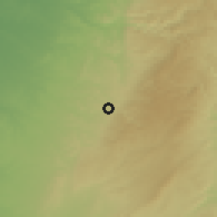 Shaded relief of the 56 km around Iđnā, drawn from the GMTED2010 grid