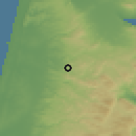 Shaded relief of the 56 km around 'Illār, drawn from the GMTED2010 grid