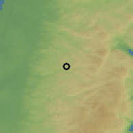 Shaded relief of the 56 km around Jīnşāfūţ, drawn from the GMTED2010 grid