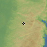 Shaded relief of the 56 km around Jīt, drawn from the GMTED2010 grid