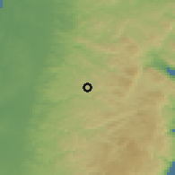 Shaded relief of the 56 km around Al Funduq, drawn from the GMTED2010 grid