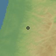 Shaded relief of the 56 km around Khirbet Sir, drawn from the GMTED2010 grid