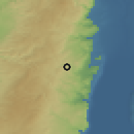 Shaded relief of the 56 km around Al Haddadiya, drawn from the GMTED2010 grid