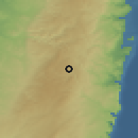 Shaded relief of the 56 km around Marah Rabah, drawn from the GMTED2010 grid