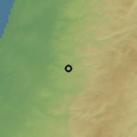 Shaded relief of the 56 km around Ni'līn, drawn from the GMTED2010 grid