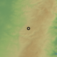 Shaded relief of the 56 km around Qaţannah, drawn from the GMTED2010 grid